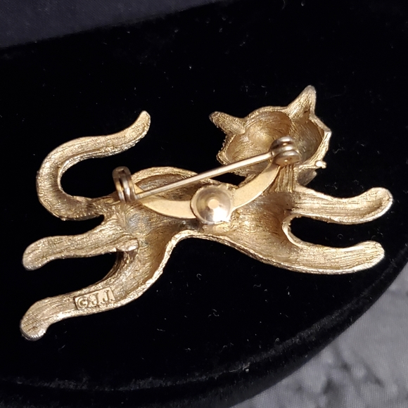 Vintage Signed "JJ" Cat Brooch - Picture 3 of 8